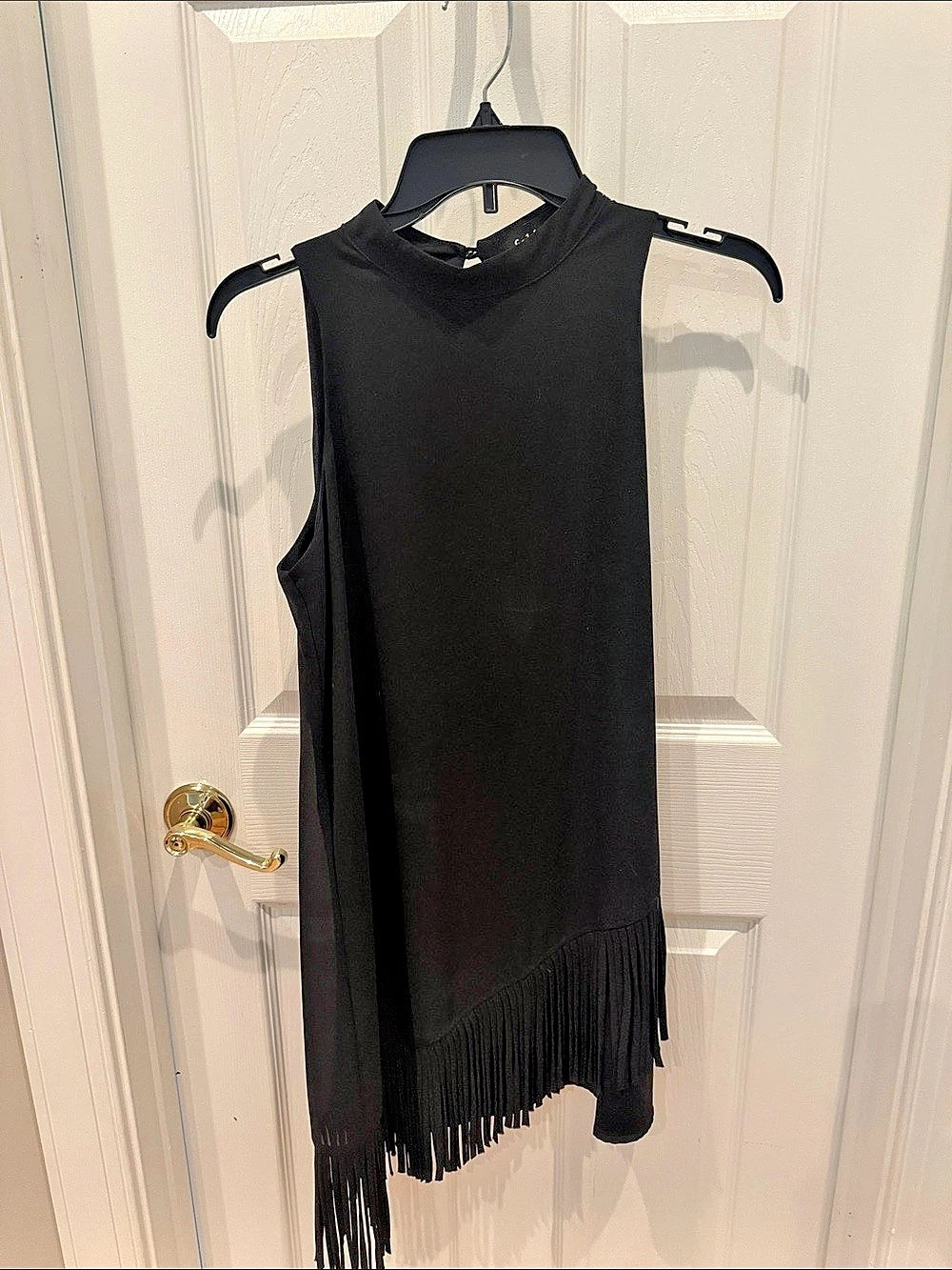 fab'rik Black Fringe Mini Dress Like New